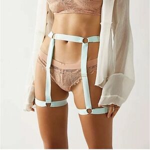 We‎ Ae HAH Strung Out Garter OS Something Blue / Brite Baby Blue NWT